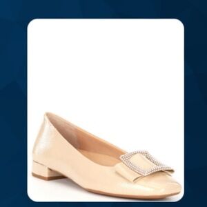 Alex Marie Patent Pearl Buckle Flats